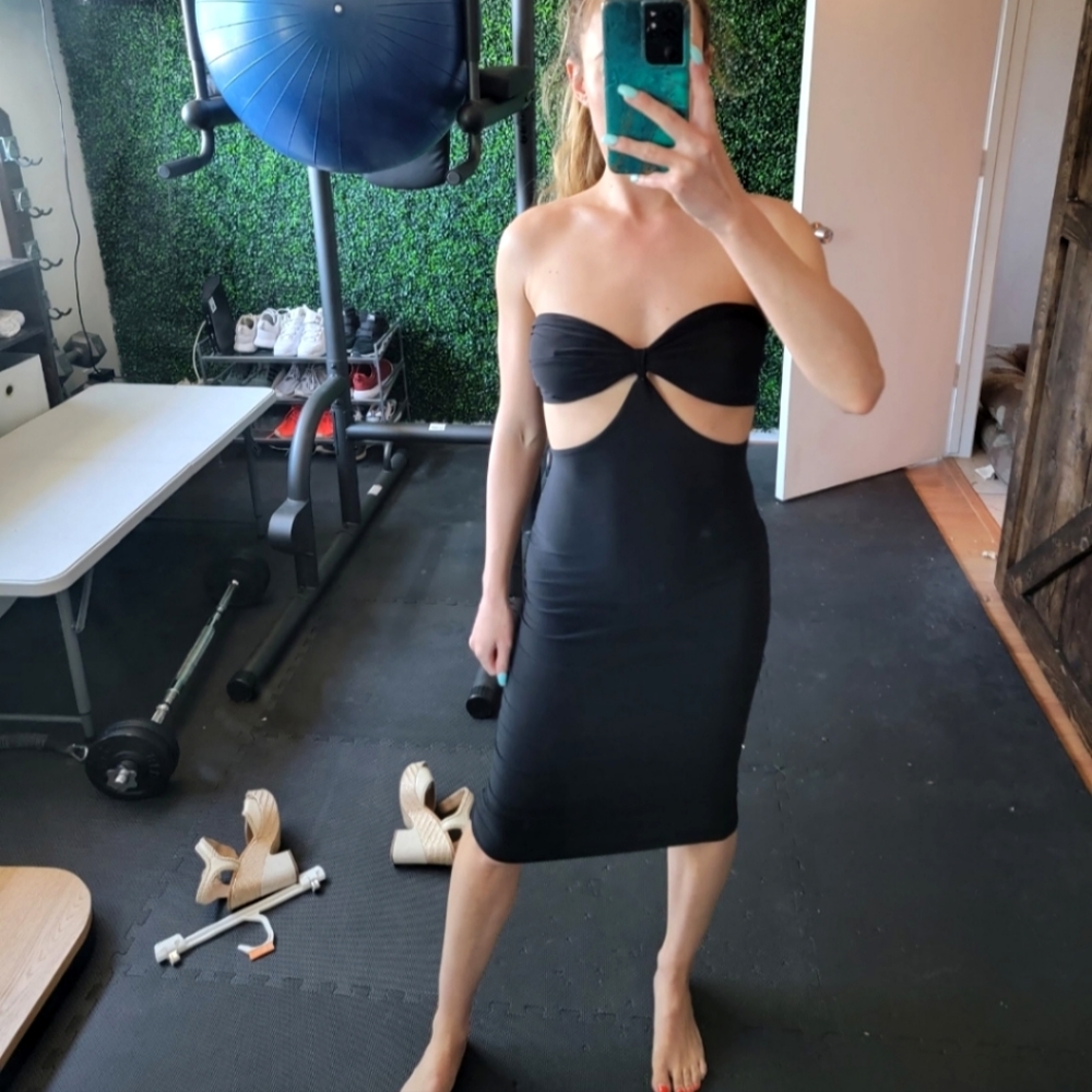Strapless cut out dress